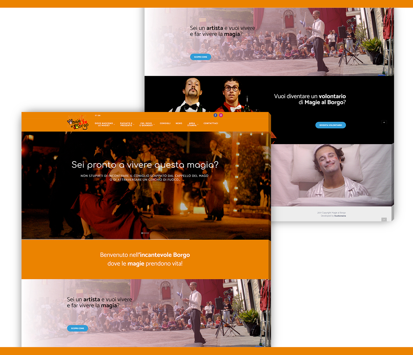 MAGIE AL BORGO SITO HOMEPAGE MOCKUP